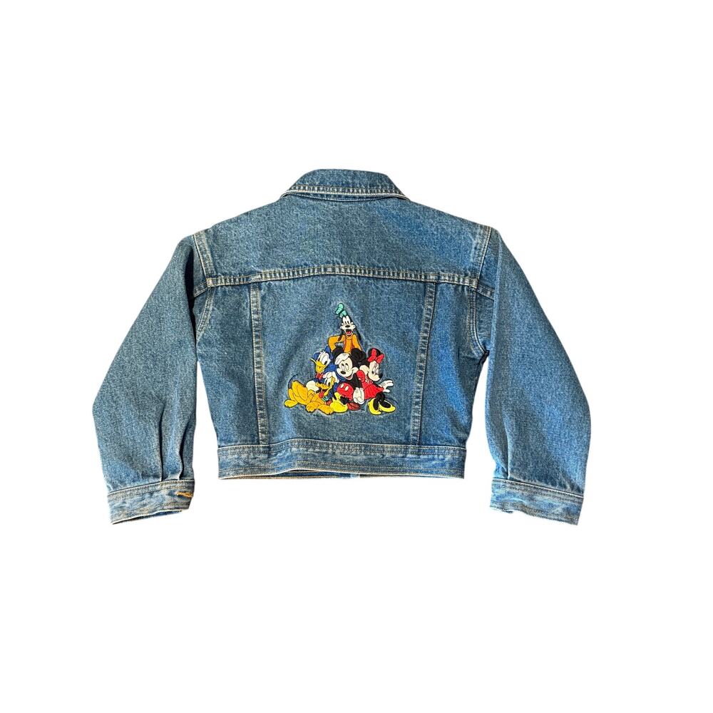 Vtg The Disney Store Youth Mickey & Friends Embroidered Denim Jacket - Size S